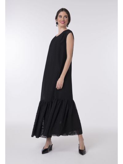 Embossed Pattern Sleeveless Dress
