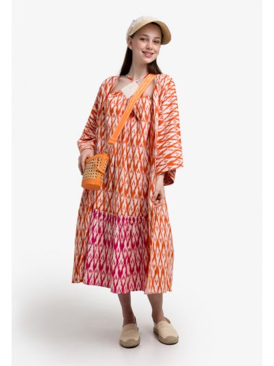 Strap Dolman Dress & Abaya Set