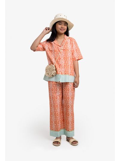 Printed Buttoned Shirt & Pant Set 