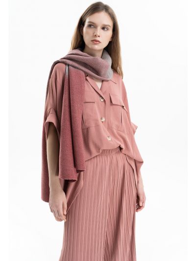 Solid Textured Oversized Shirt -Sale