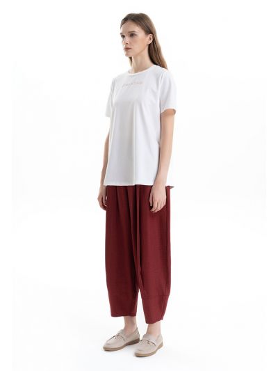 Double Pleated Solid Wide Leg Trouser