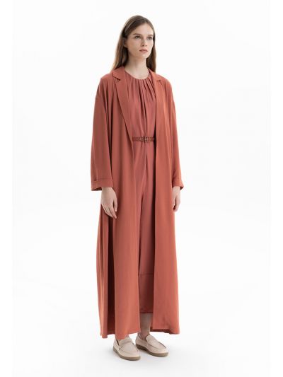 Notched Solid Open Maxi Abaya