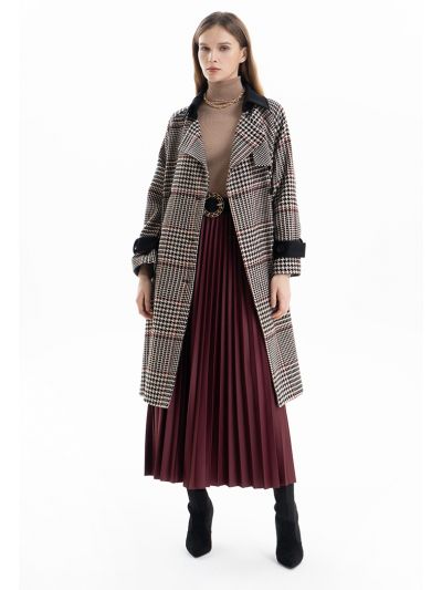 Multipleated Solid Flared Maxi Skirt -Sale