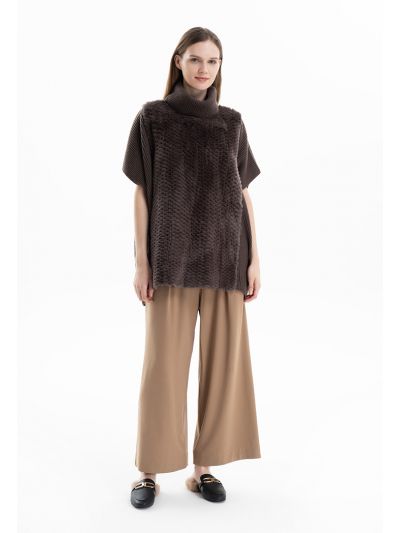 Wide Leg Cut Solid Elasticated Waist Trousers
