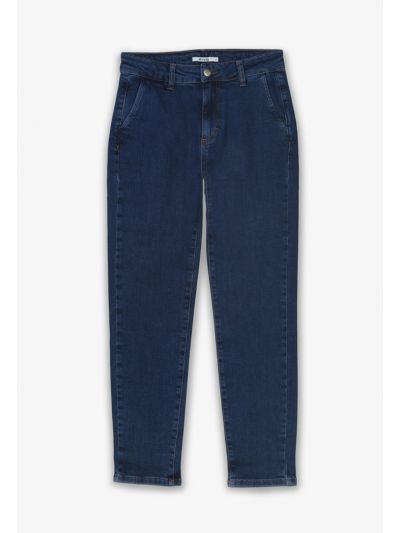 Pegged Leg High Waist Denim Trouser