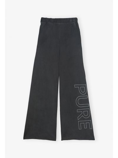 Flared Rubber Print Solid Pant