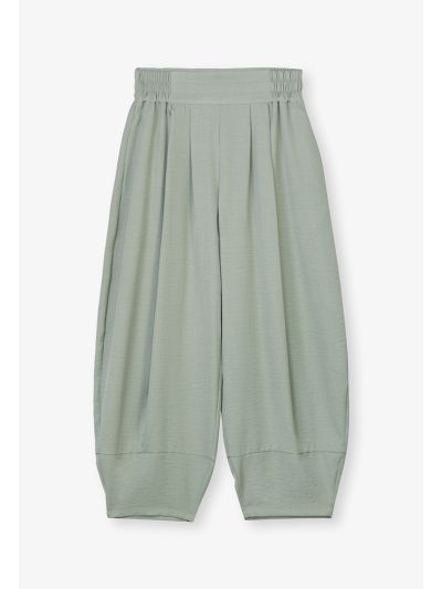 Pleated Baggy Solid Trouser