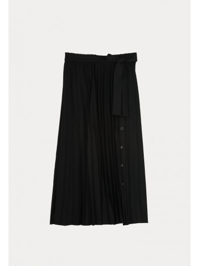 Solid Pleated Skirt