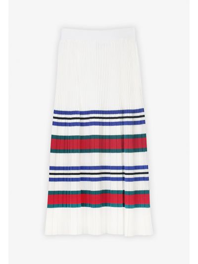 Knitted Pleated Maxi Skirt