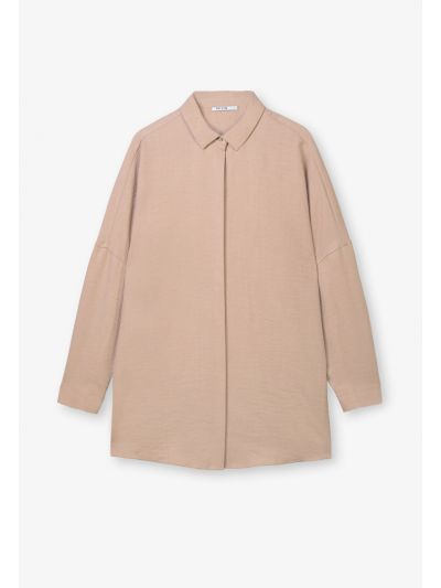 Oversize Shirt With Back Embroidered Yoke