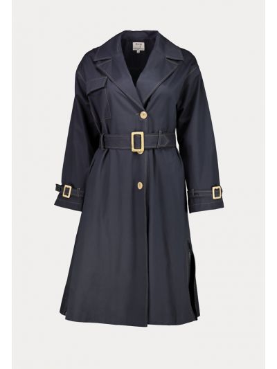 Notched Lapel Belted Coat