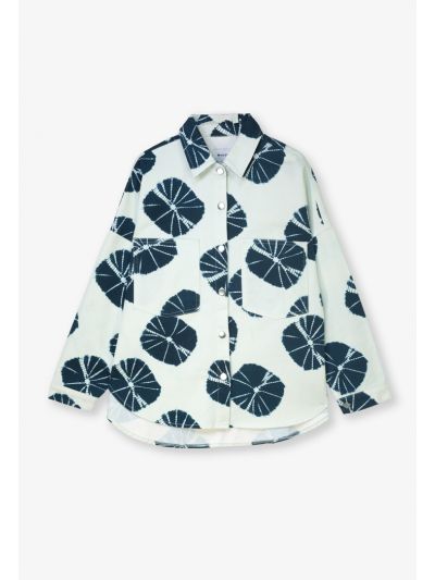 Tie Dye Oversized Drop Shoulder Tencel Jacket
