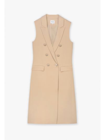 Notched Collar Double Breasted Vest