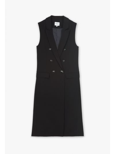 Notched Collar Double Breasted Vest