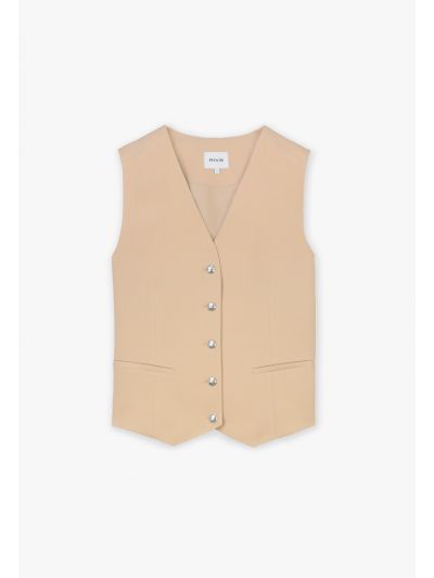 Single Breasted V-Neck Gilet