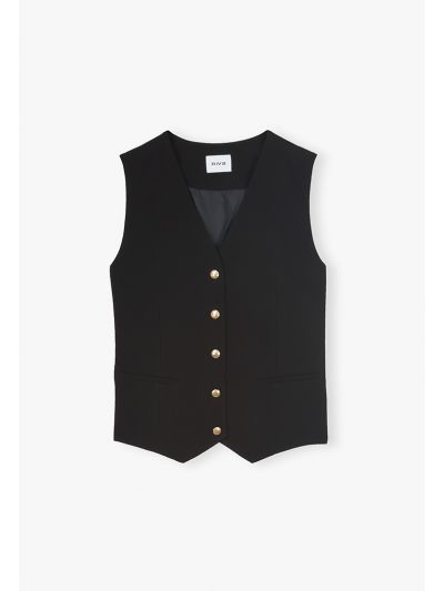 Single Breasted V-Neck Gilet