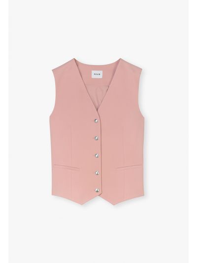 Single Breasted V-Neck Gilet