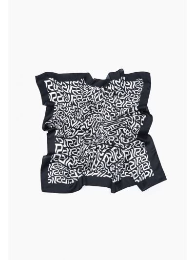 Wavy Monogram Print Square Smooth Scarf -Sale