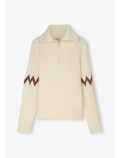 Knitted Ribbed Contrast Sweater
