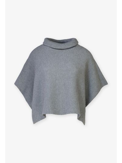 Knitted Open Sleeves Poncho