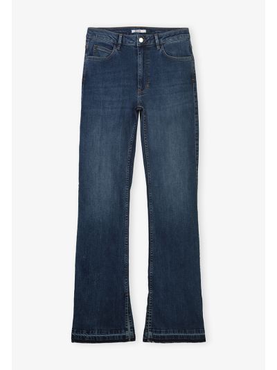 Flared Slit Hem Denim Trouser