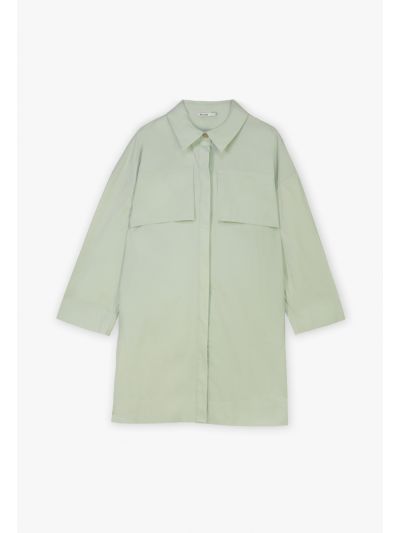 Front Flap Loose Fit Buttoned Shirt