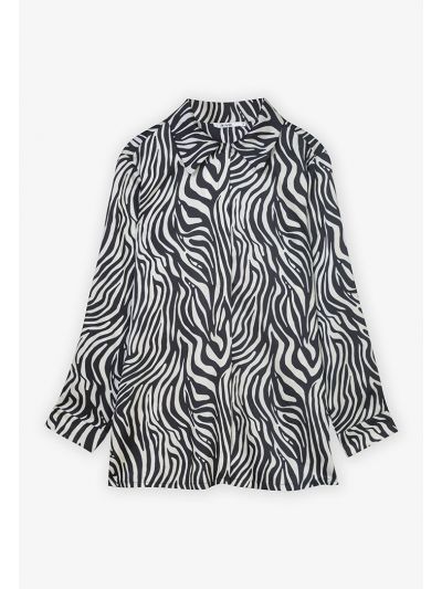 Zebra Printed Button-Up Classic Shirt