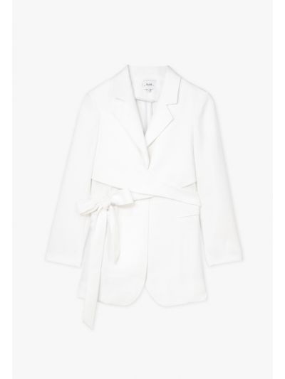 Solid Storm Flap Wrap Blazer