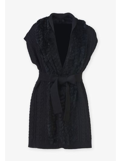 Rabbit Hair Embellished Vest