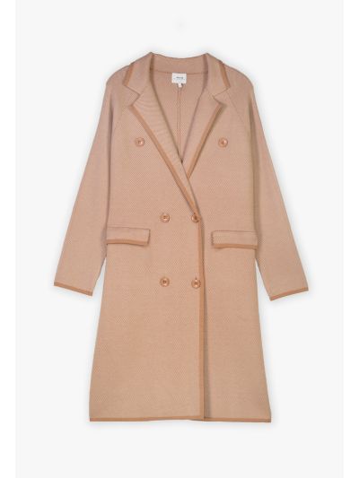 Double Breasted Knitted Trench Coat