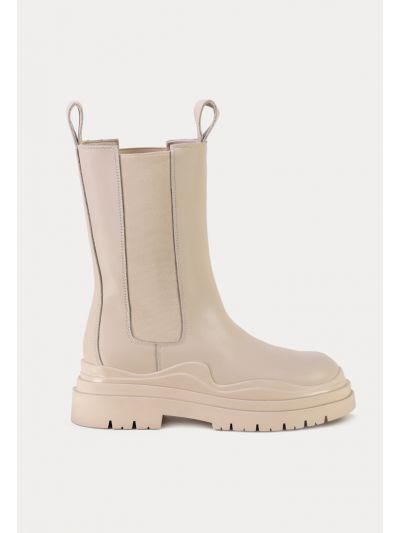 Chunky Sole PU Leather Ankle Boots -Sale