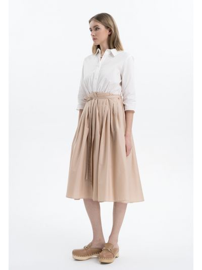 Pleated Waist Two Tone Midi Dress -Sale