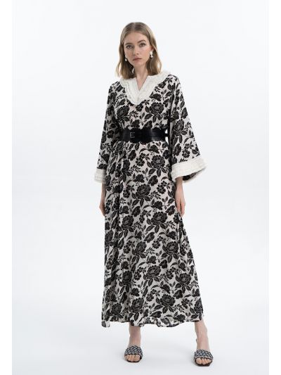 Printed Fringed Maxi Dress -Sale