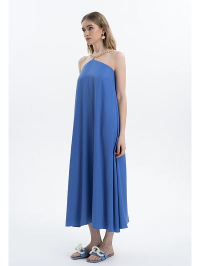 Chain Neck Solid Under Abaya Maxi Dress -Sale