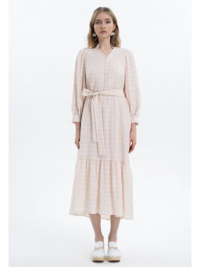 Overall Textured Maxi Dress -Sale