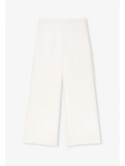 High Waist Wide Leg Solid Trouser