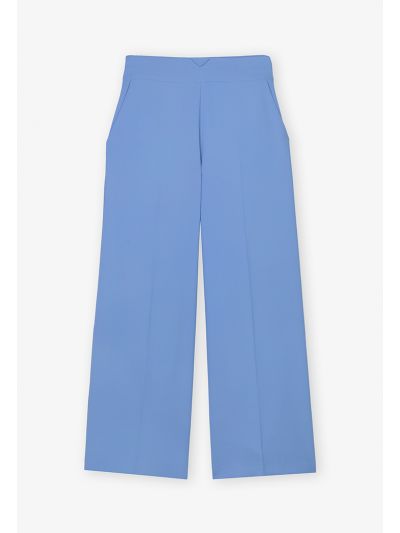 Wide Leg High Waist Solid Trouser
