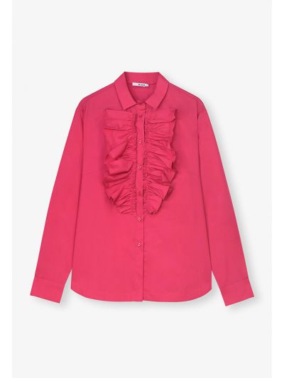 Ruffled Long Sleeves Solid Shirt- Eid Style