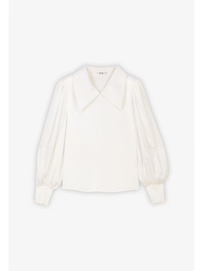 Beaded Collar Pleated Solid Shirt- Eid Style