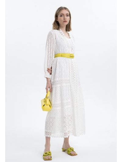 Allover Laced Solid Abaya -Sale