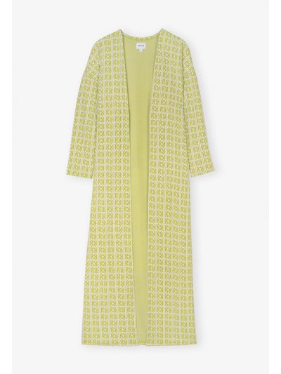 Contrast Allover Printed Maxi Abaya