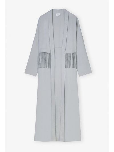 Solid Fringe Maxi Abaya