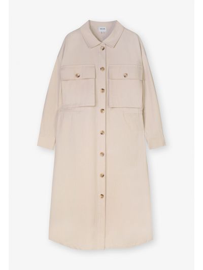 Fringe Long Sleeves Trench Coat
