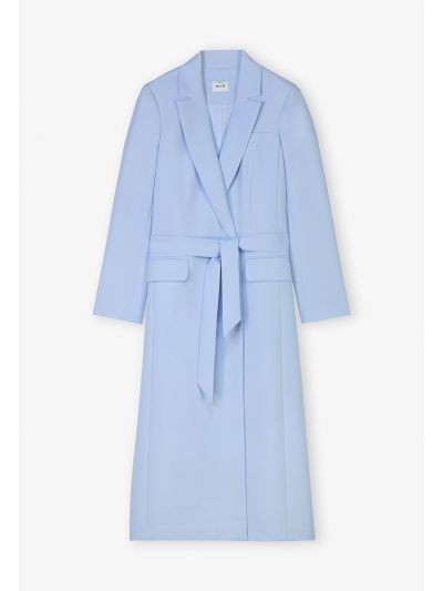 Notched Collar Solid Maxi Jacket- Eid Style