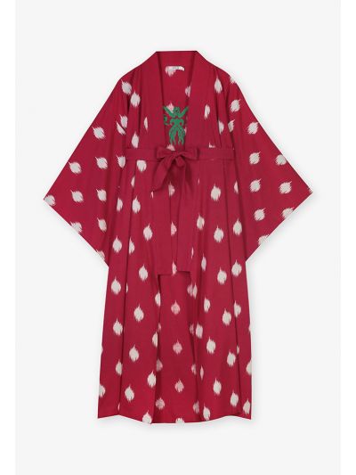 Embroidered Printed Belted Kimono- Ramadan Style