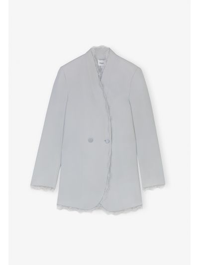 Solid Long Sleeves Double Breasted Blazer 