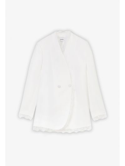 Solid Long Sleeves Double Breasted Blazer 