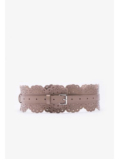 Solid Embellished Leather Belt