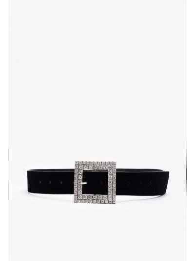 Leather Belt With Strass Details