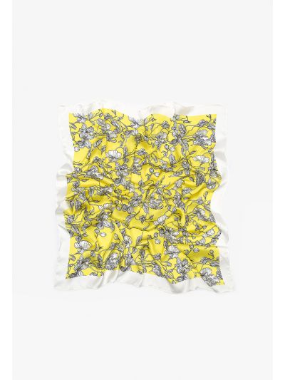 Flower Print Framed Hemline Scarf -Sale